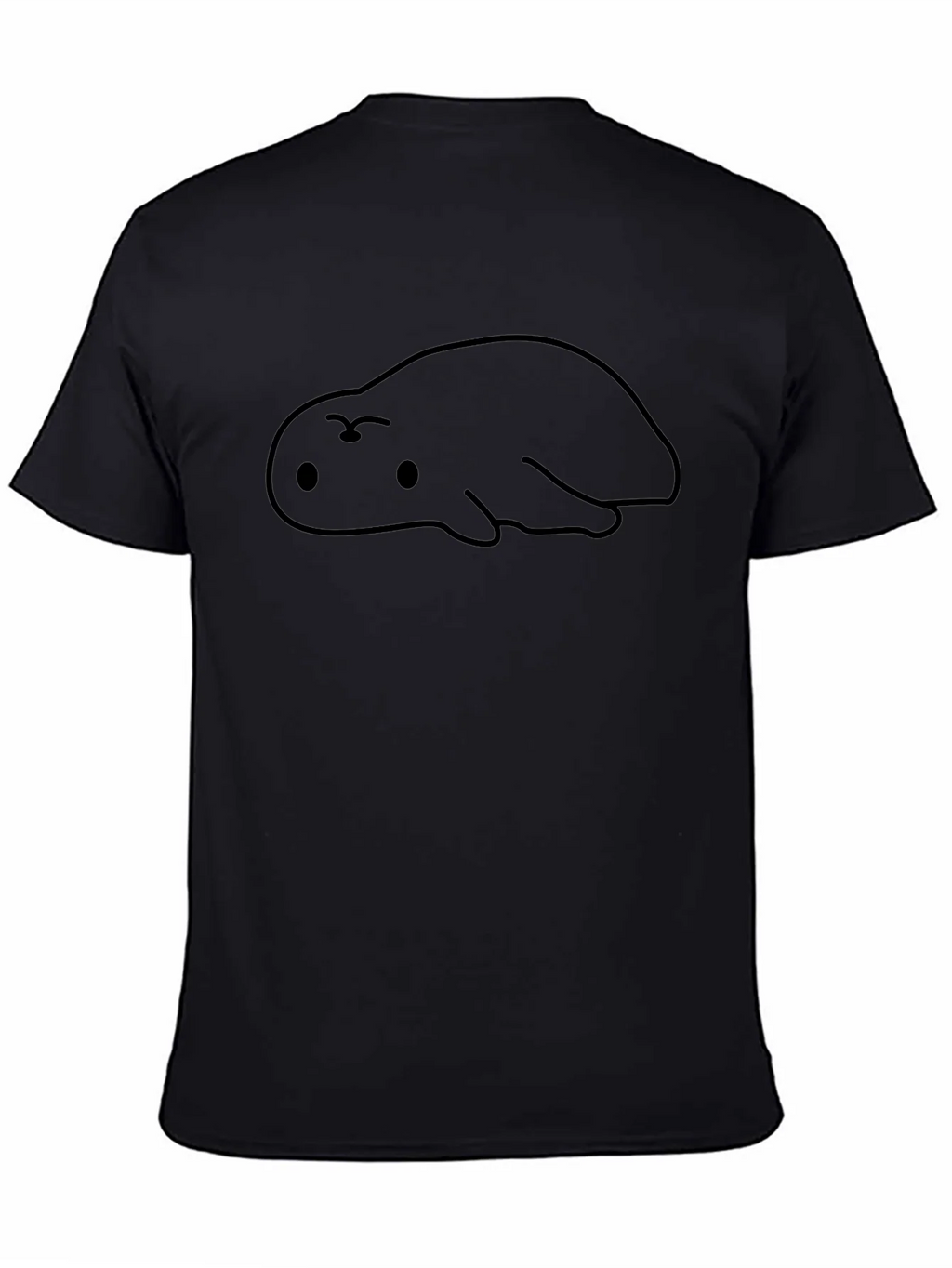 Cute Blob Creature Graphic Black T-Shirt