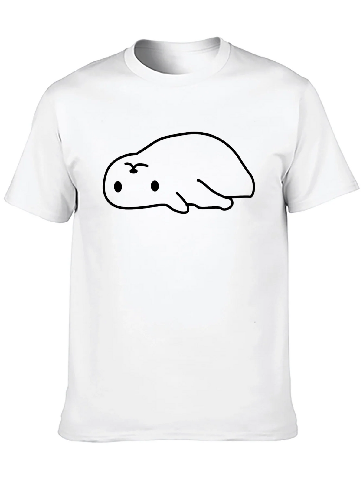 Cute Blob Creature Graphic Black T-Shirt