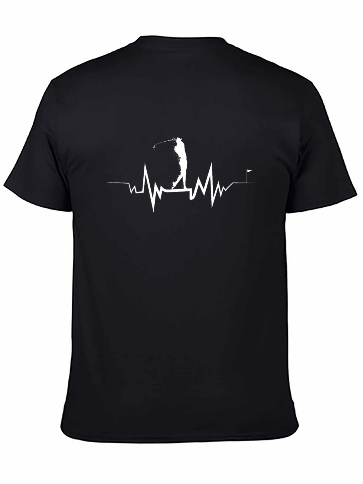 Golf Heartbeat T-Shirt - Black Graphic Tee