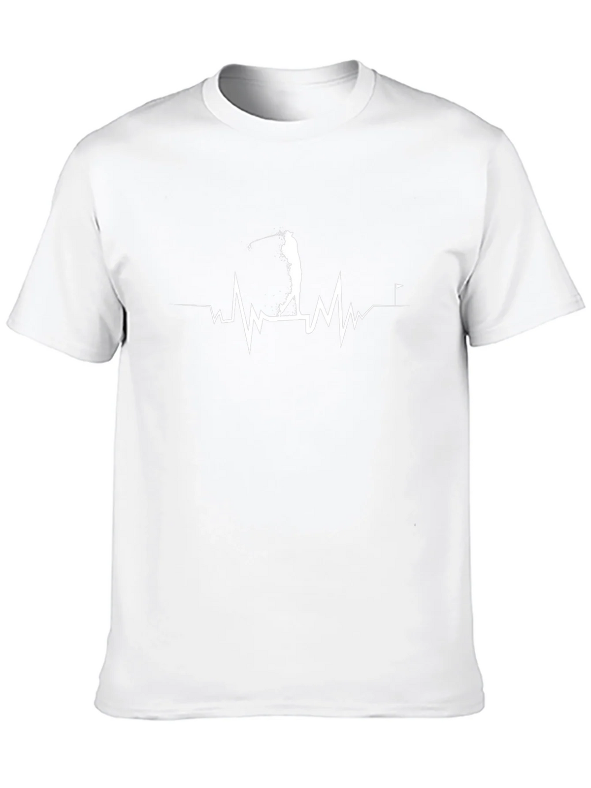 Golf Heartbeat T-Shirt - Black Graphic Tee