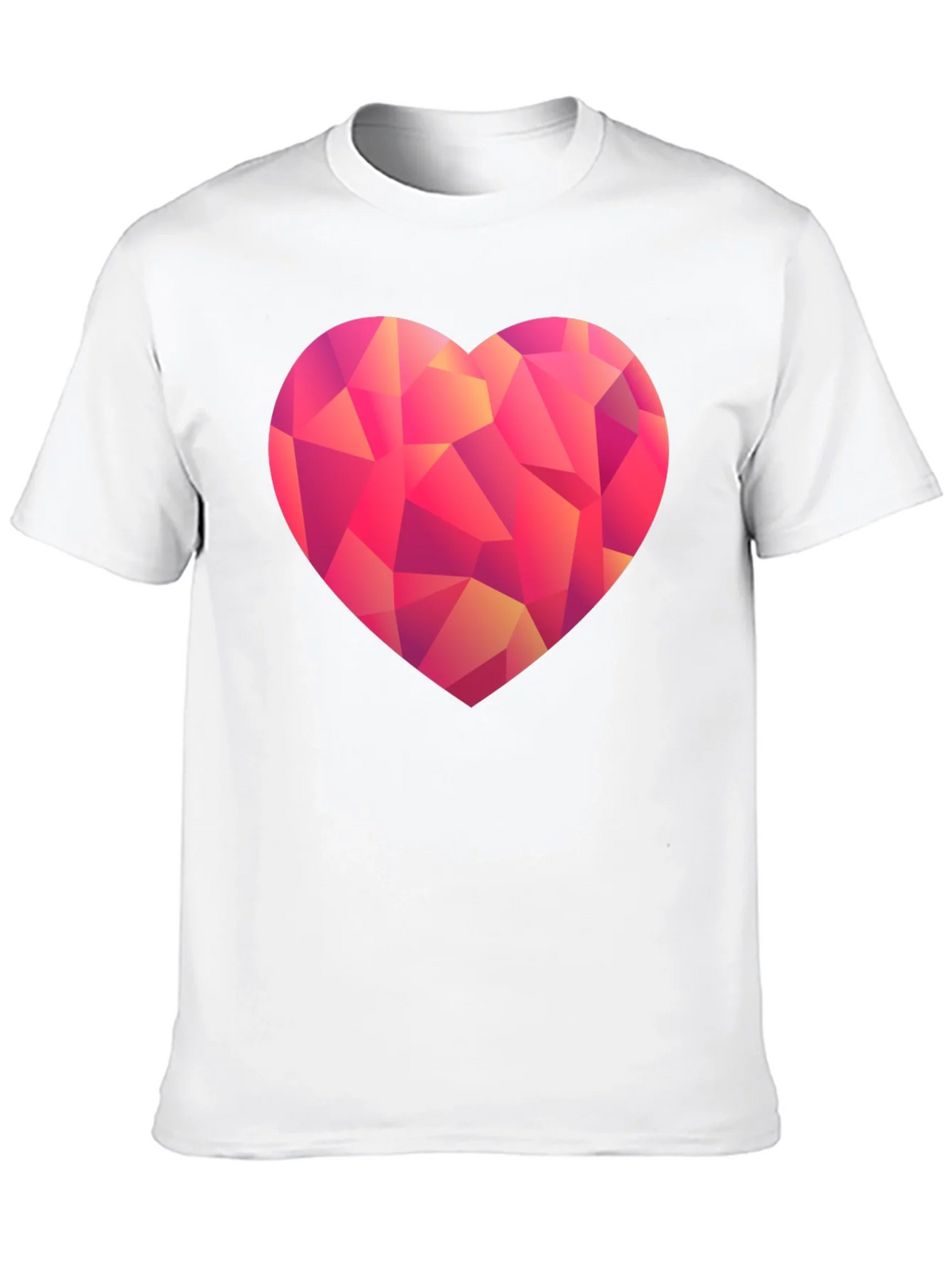 Geometric Heart Print Black T-Shirt