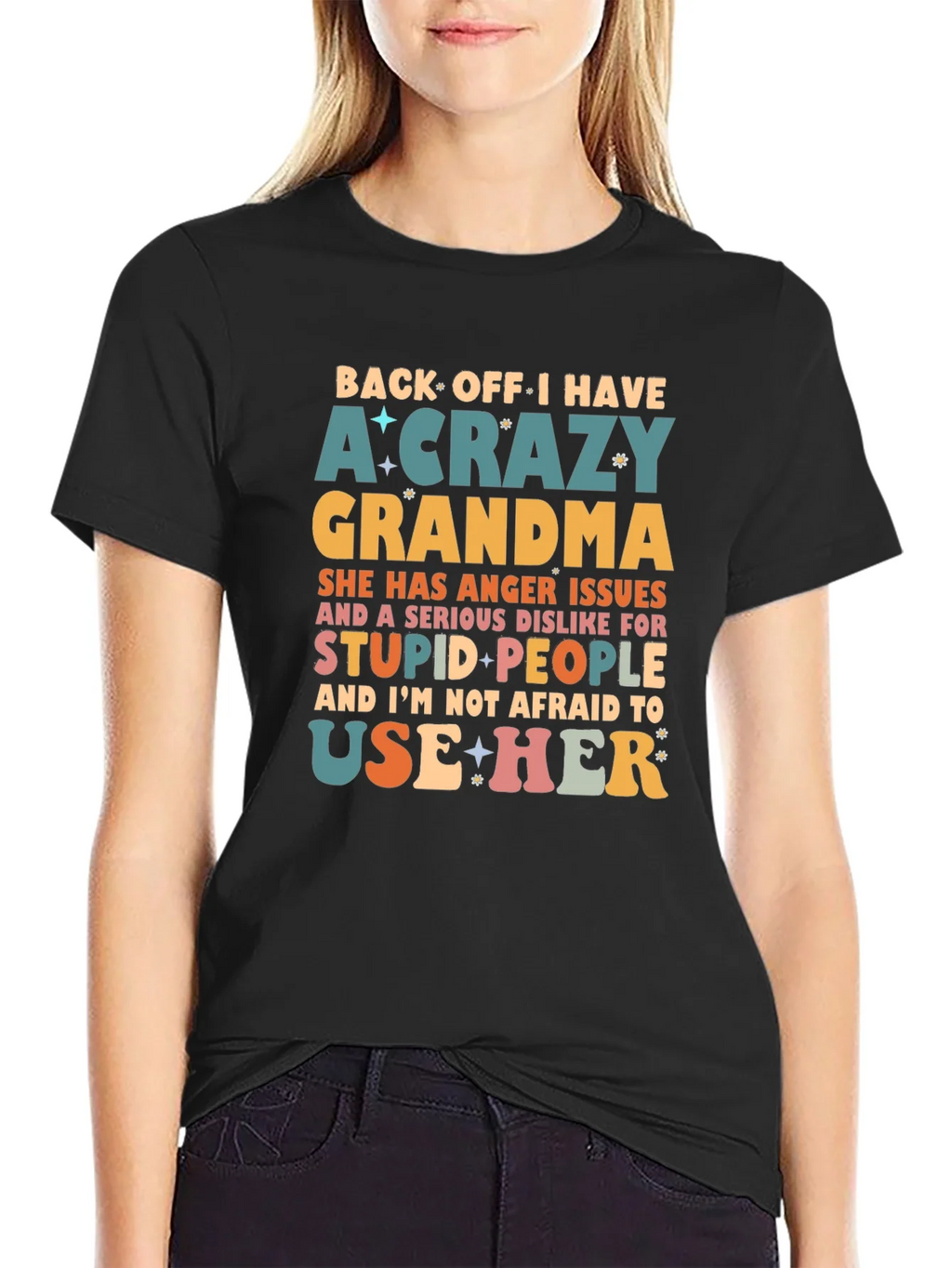 Crazy Grandma Novelty Graphic T-Shirt