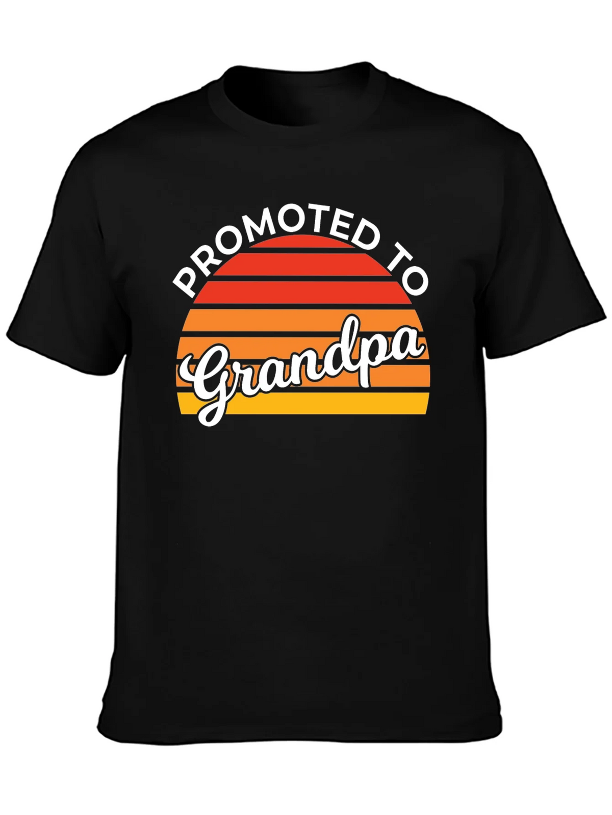 Promoted to Grandpa Graphic Tee - Retro Sunset Style