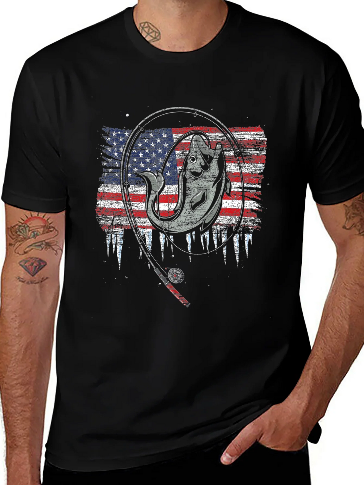 Fishing USA Flag T-Shirt