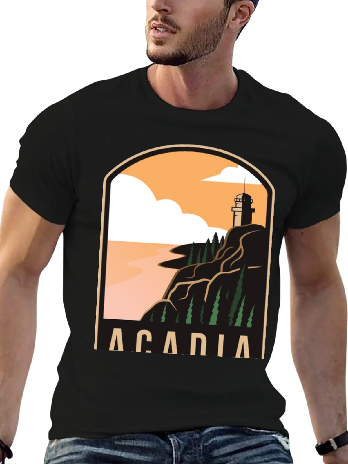 Acadia National Park T-Shirt - Coastal Lighthouse Graphic Tee