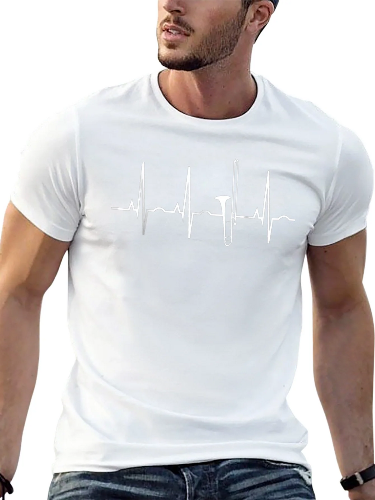 Trombone Heartbeat Graphic Tee