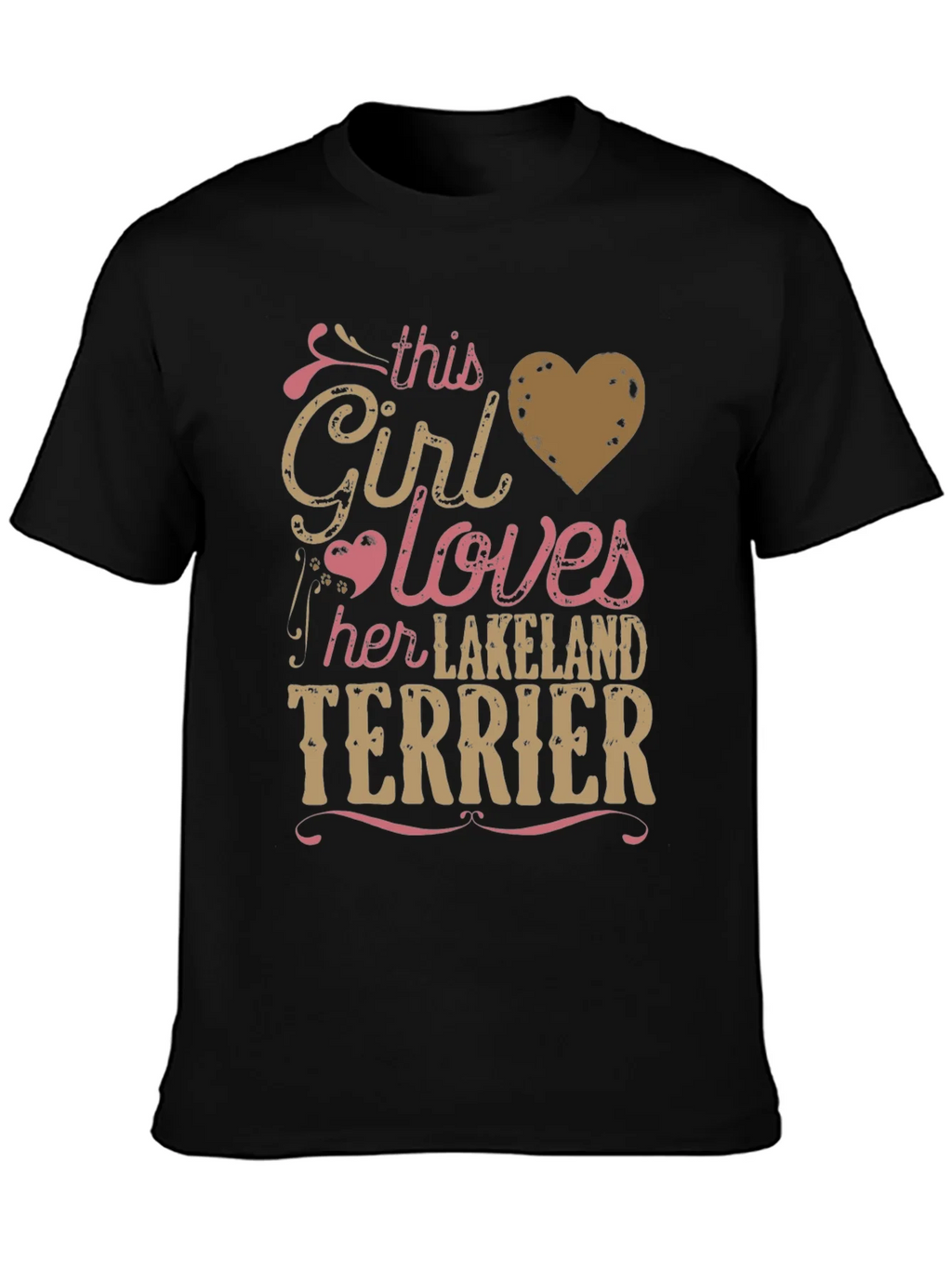 Girl Loves Lakeland Terrier Tee - Black