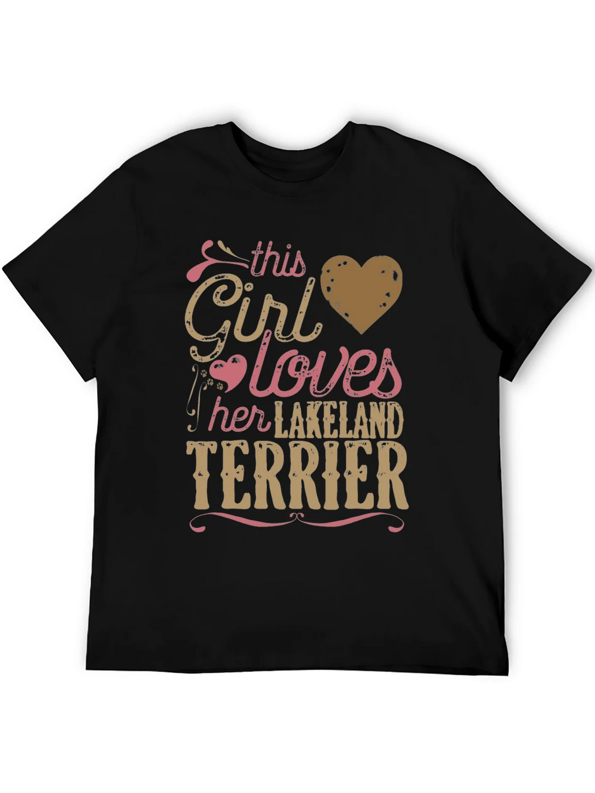 Girl Loves Lakeland Terrier Tee - Black