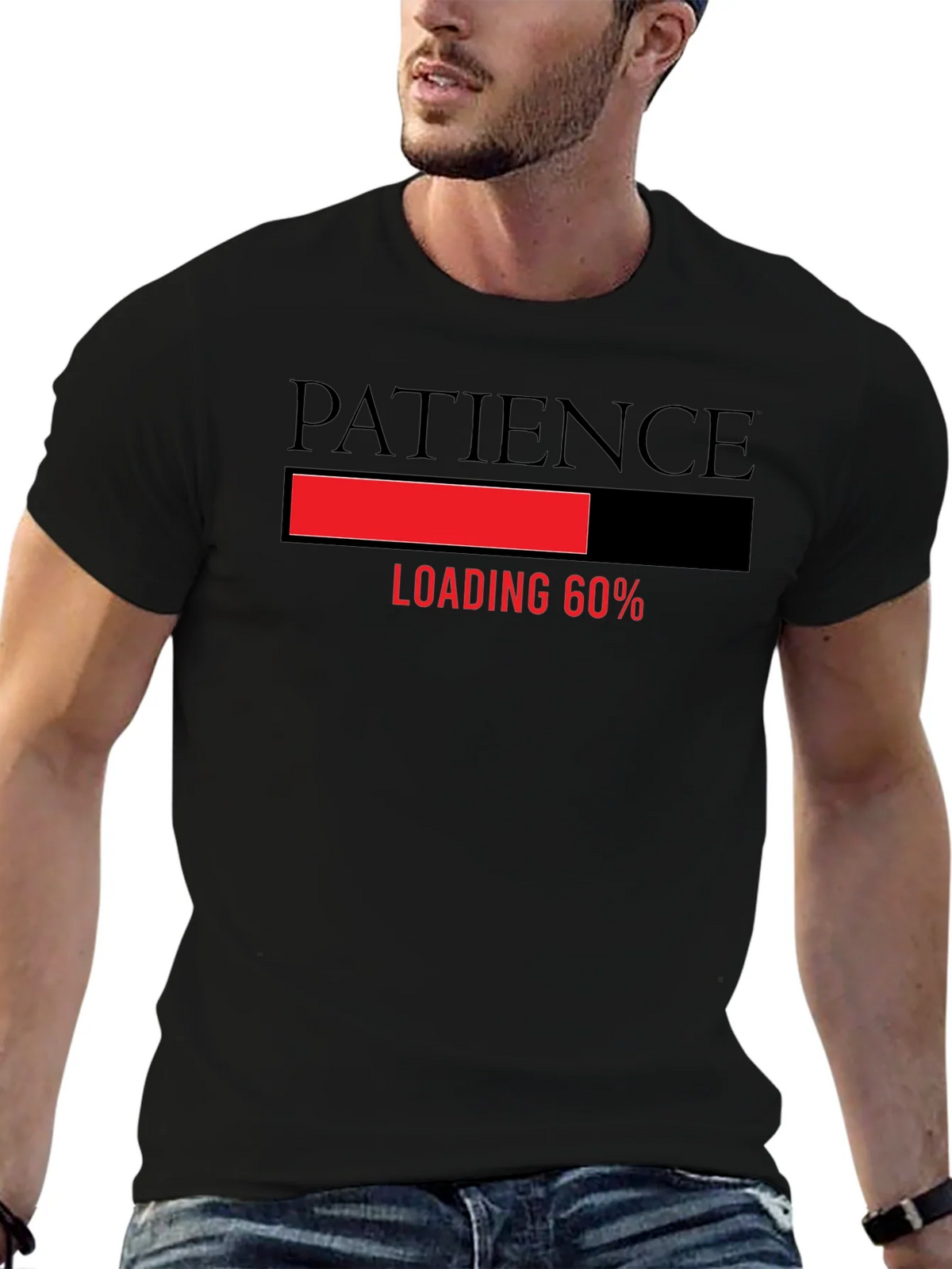 Patience Loading Funny Graphic Tee - Black T-Shirt