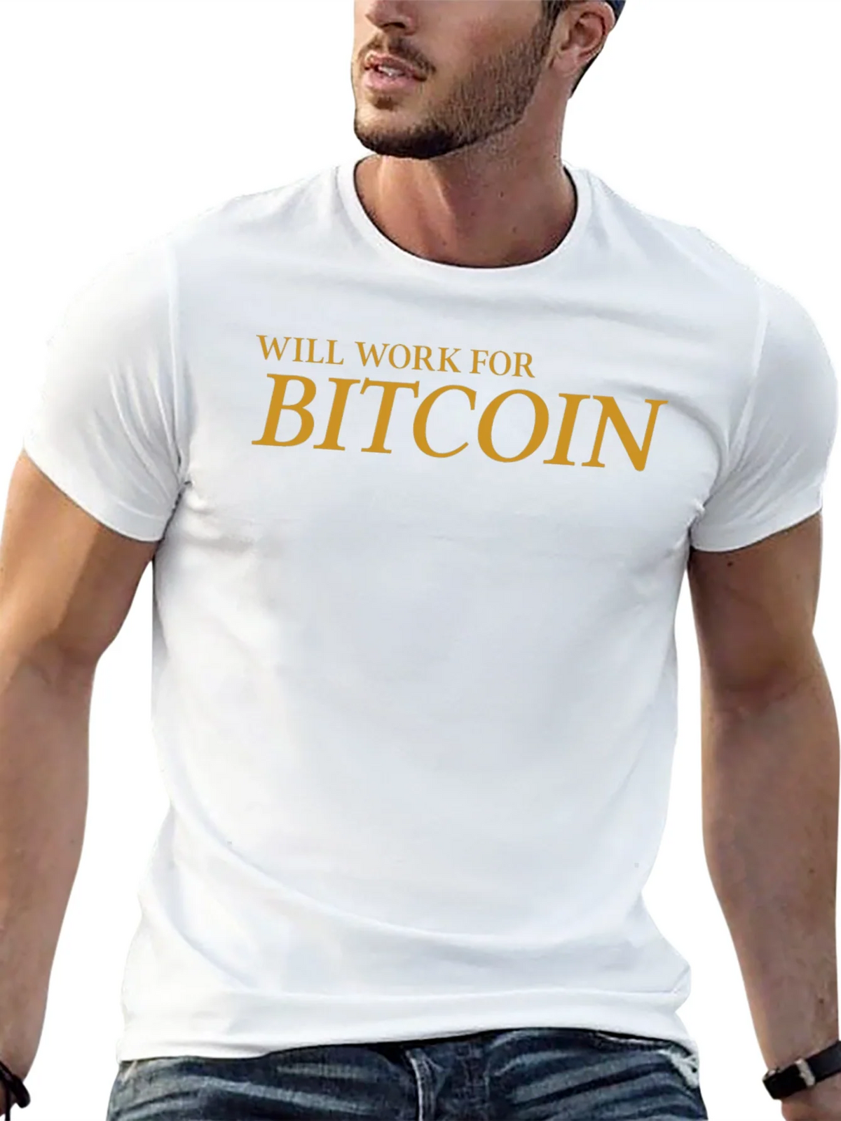 Will Work For Bitcoin Graphic Tee