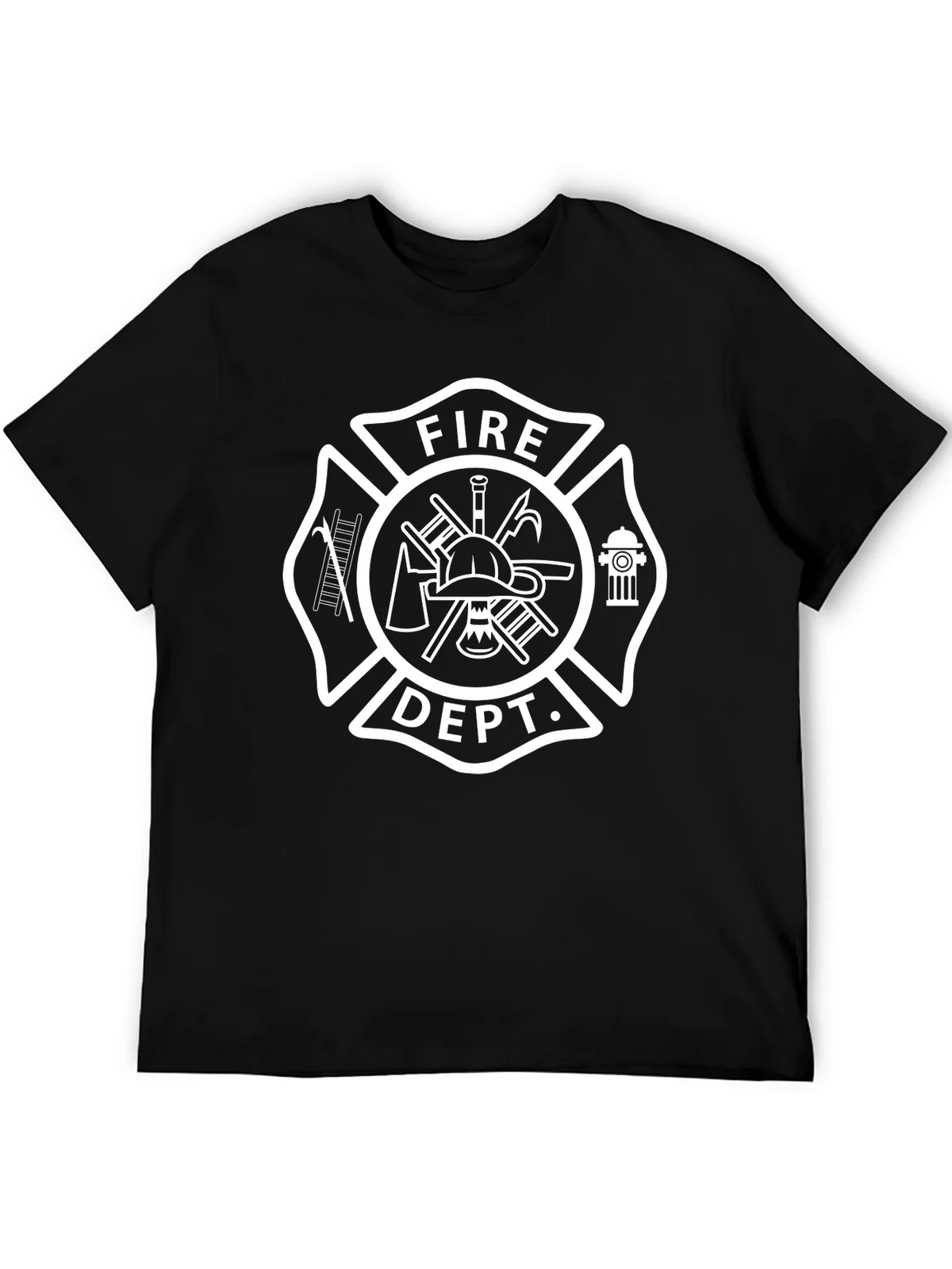 Fire Dept. Emblem Black T-Shirt