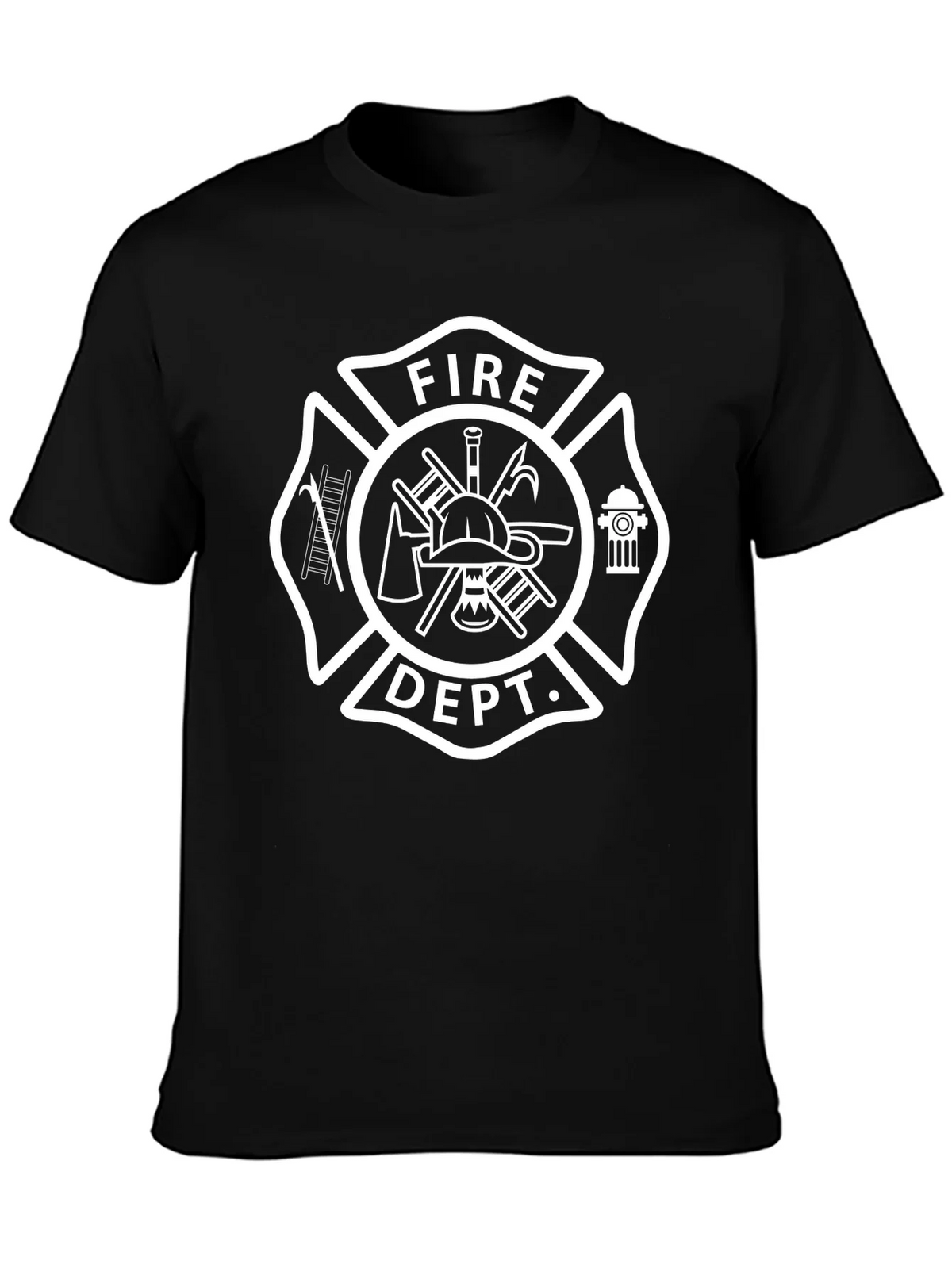 Fire Dept. Emblem Black T-Shirt