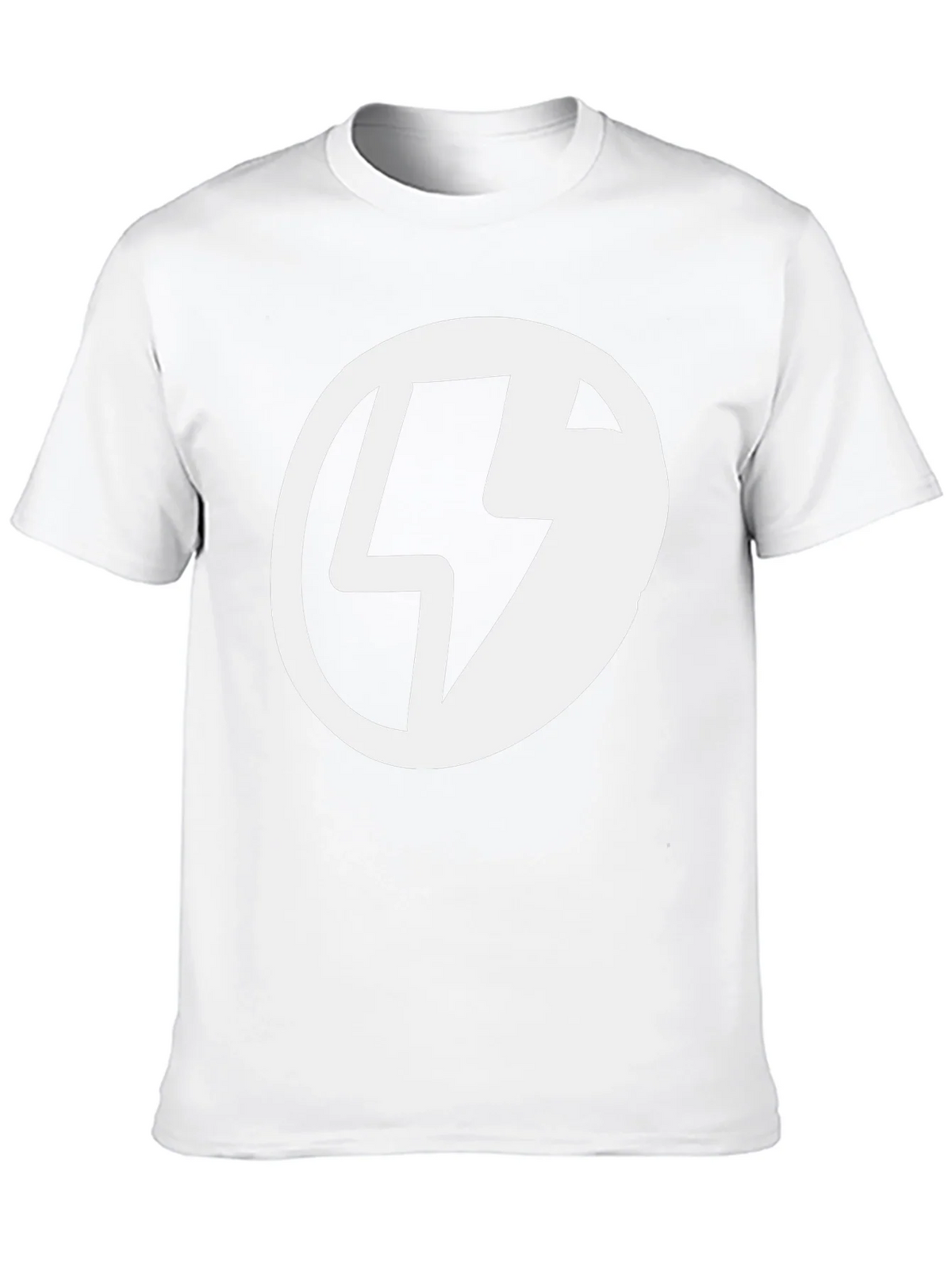 Black T-Shirt with Lightning Bolt Circle Graphic