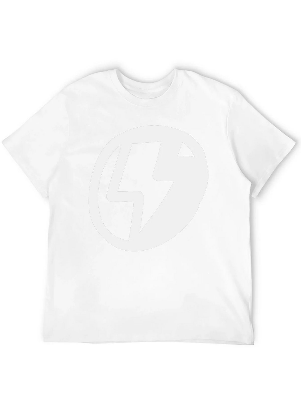 Black T-Shirt with Lightning Bolt Circle Graphic