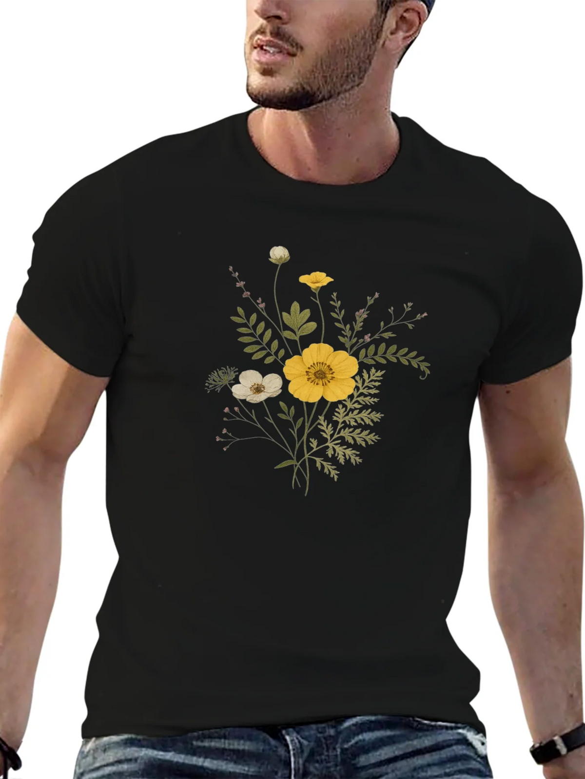 Floral Bouquet Graphic Tee - Stylish Unisex T-Shirt