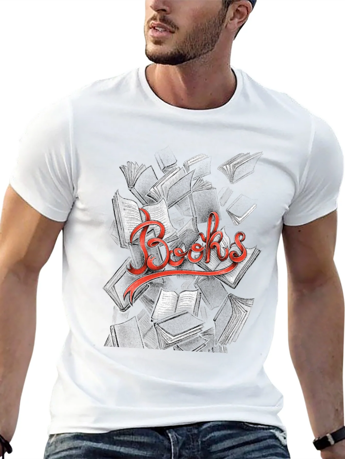 Unique Books Graphic Black T-Shirt