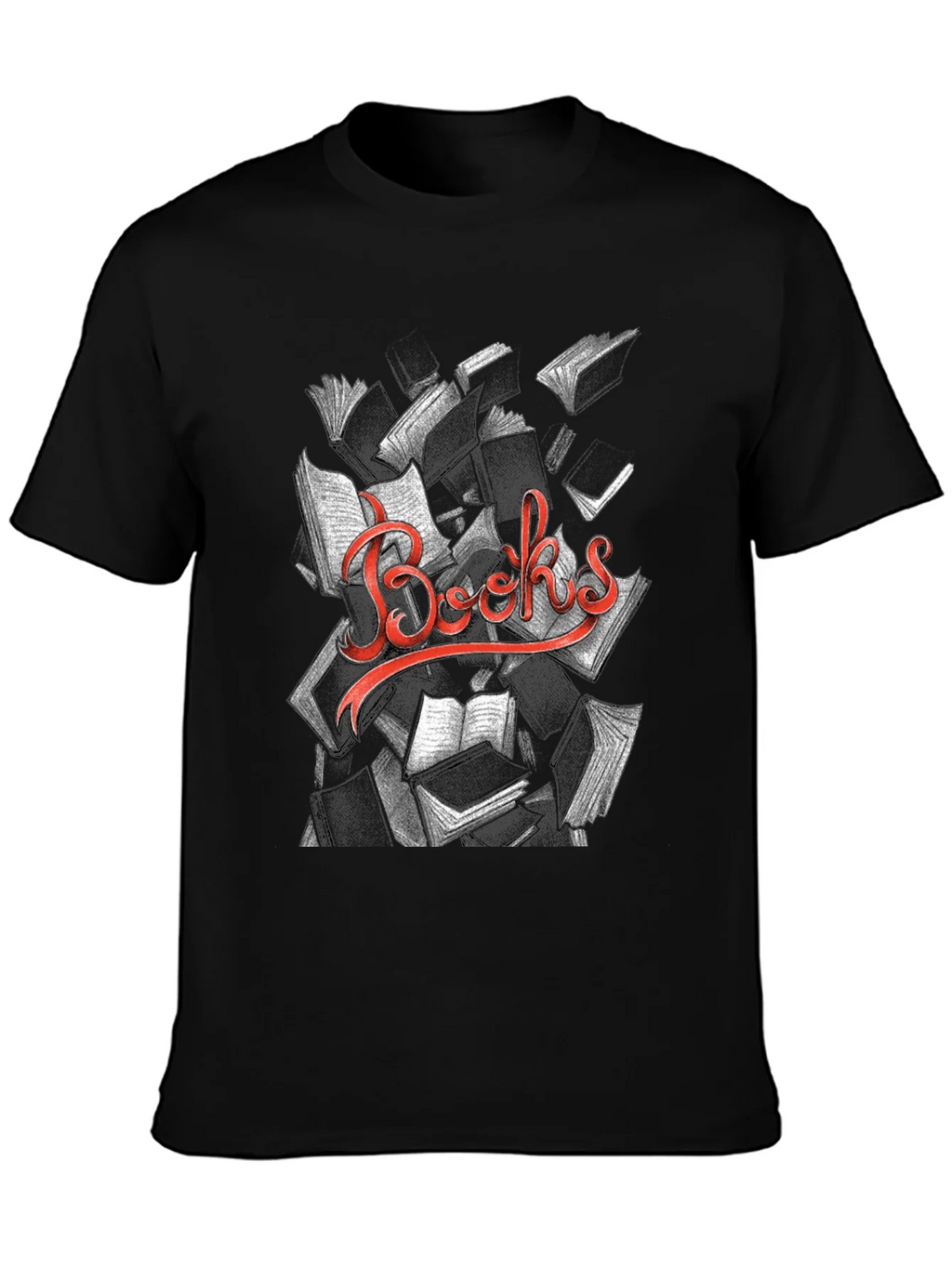 Unique Books Graphic Black T-Shirt