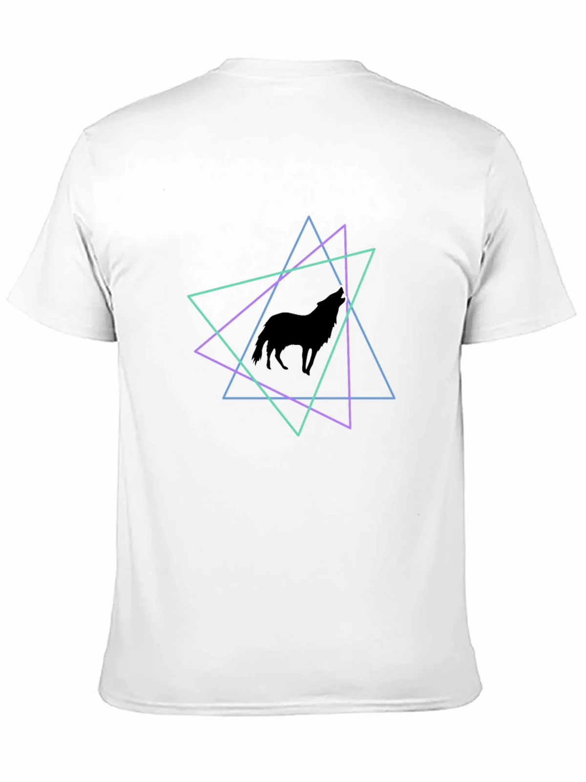 Geometric Wolf T-Shirt - Black