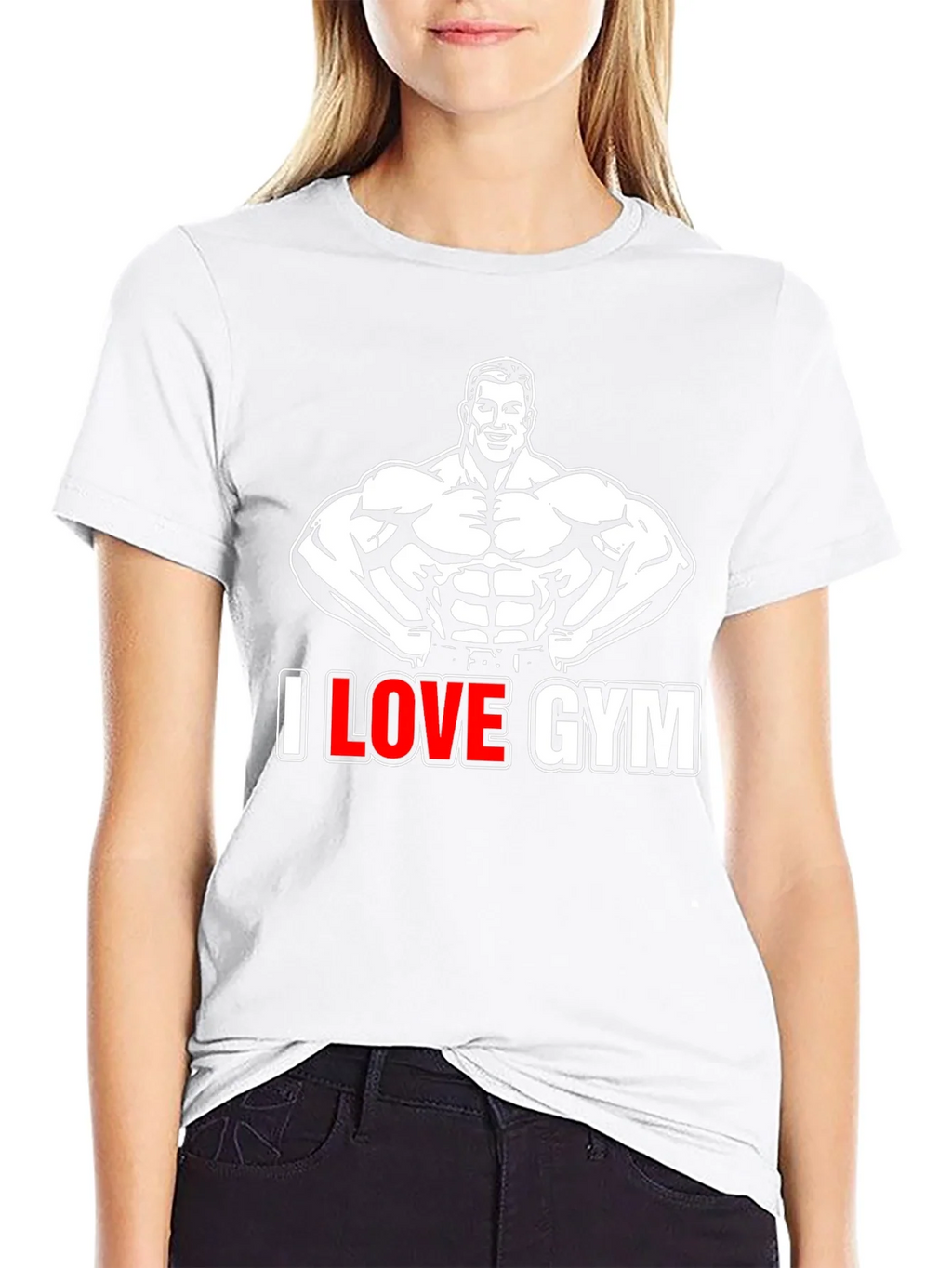 I Love Gym Black Graphic T-Shirt
