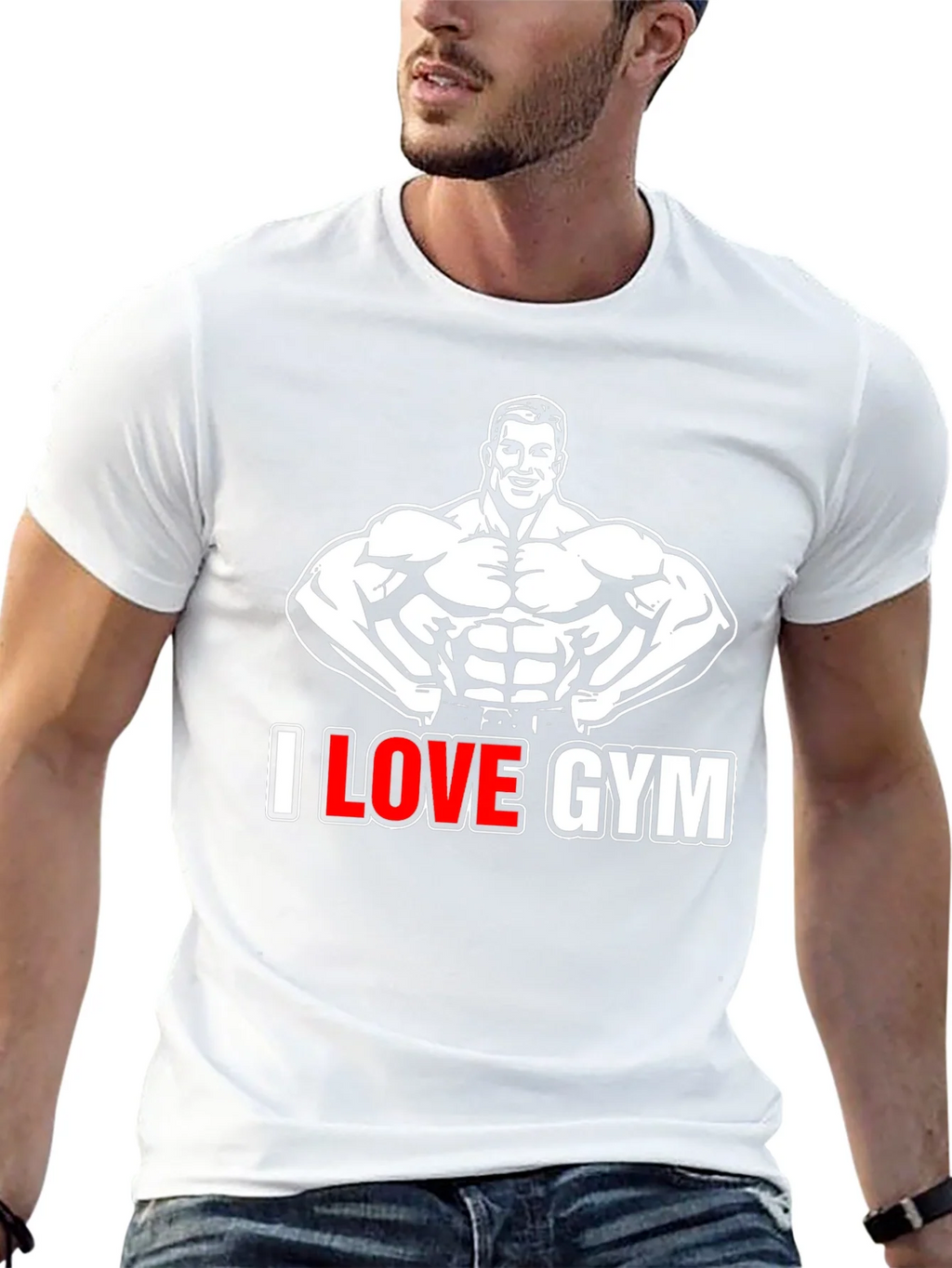 I Love Gym Black Graphic T-Shirt