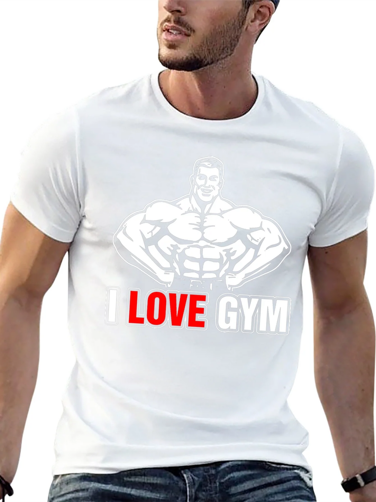 I Love Gym Black Graphic T-Shirt