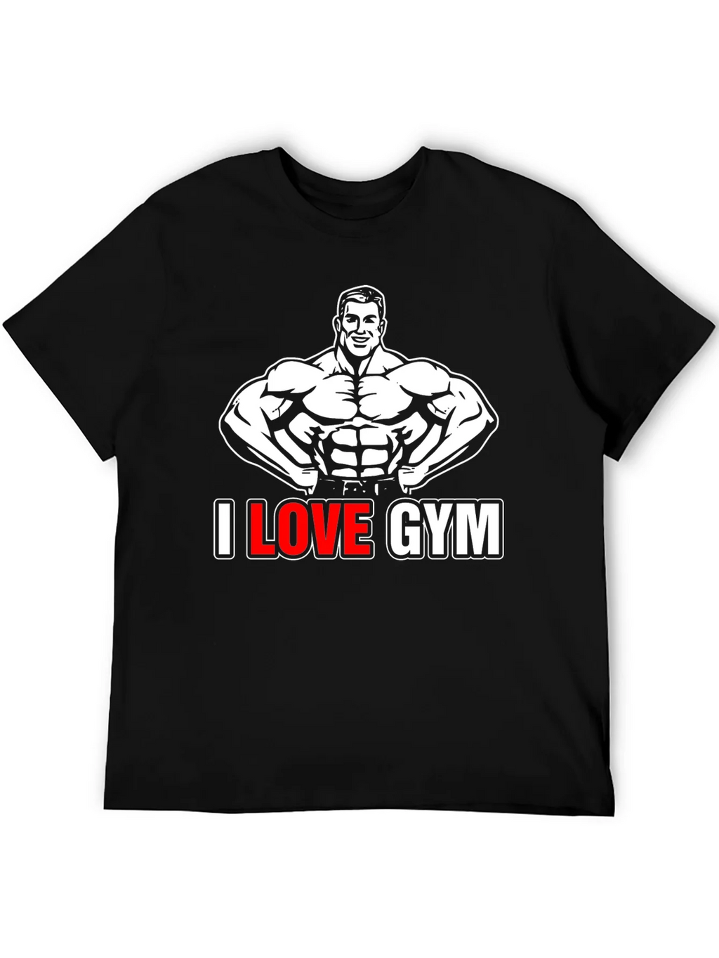 I Love Gym Black Graphic T-Shirt