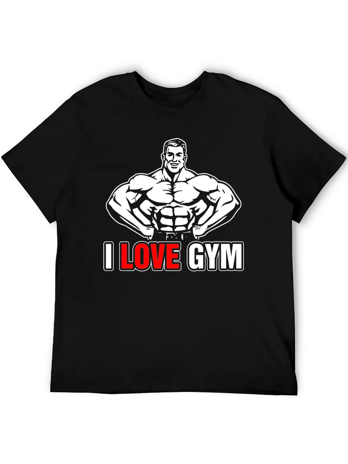 I Love Gym Black Graphic T-Shirt