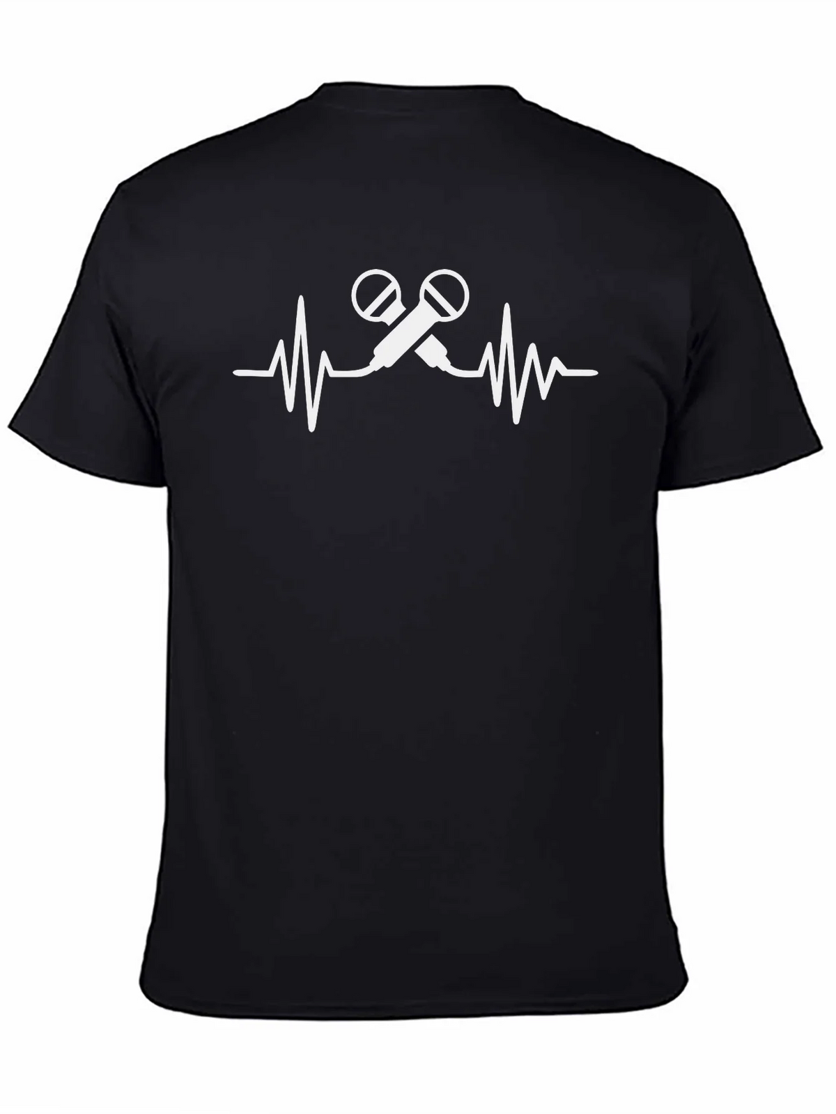 Microphone Heartbeat Black T-Shirt