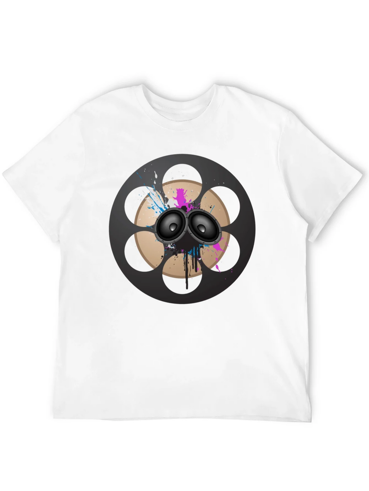 Retro Film Reel Speaker Graphic T-Shirt