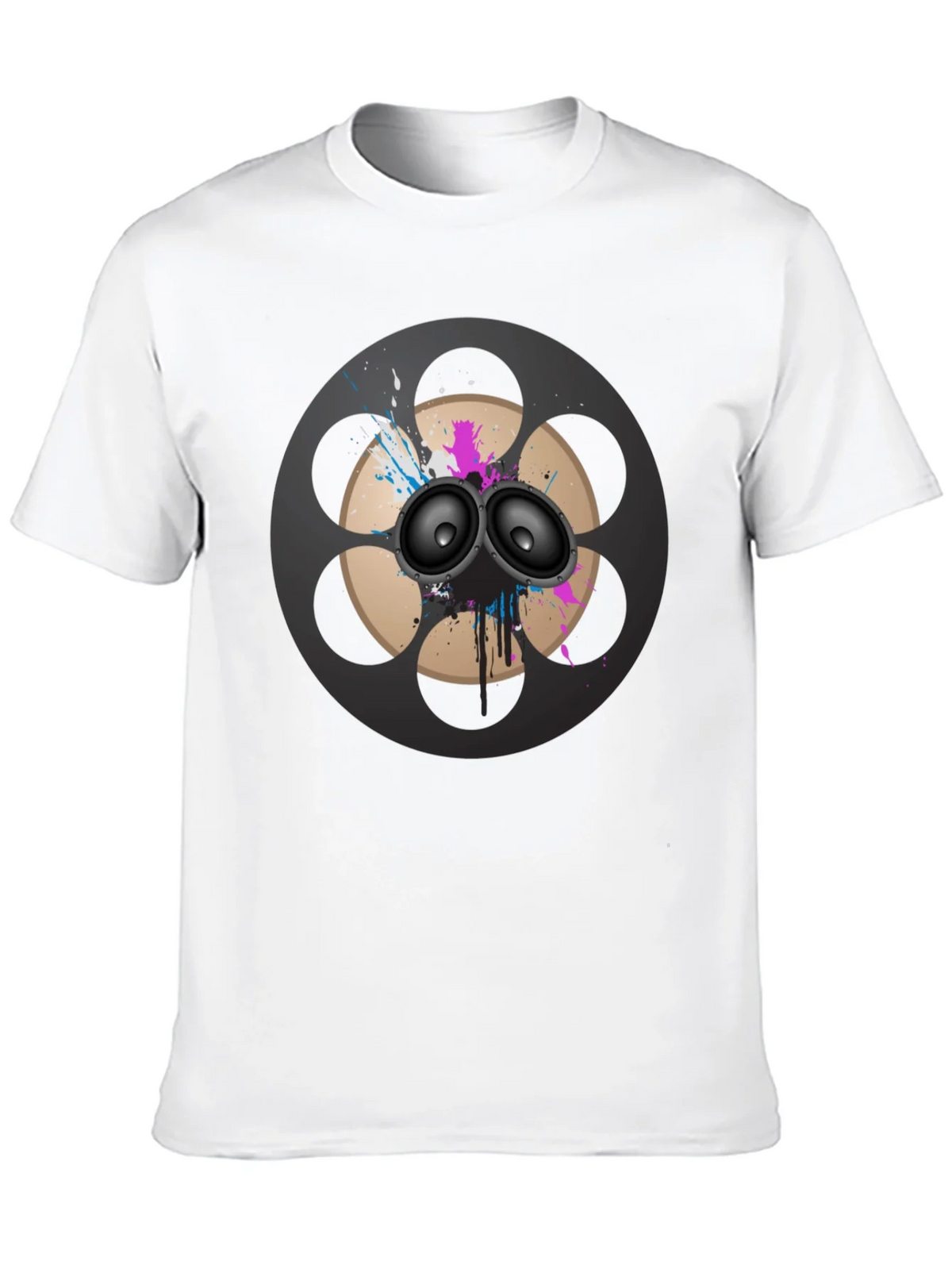 Retro Film Reel Speaker Graphic T-Shirt