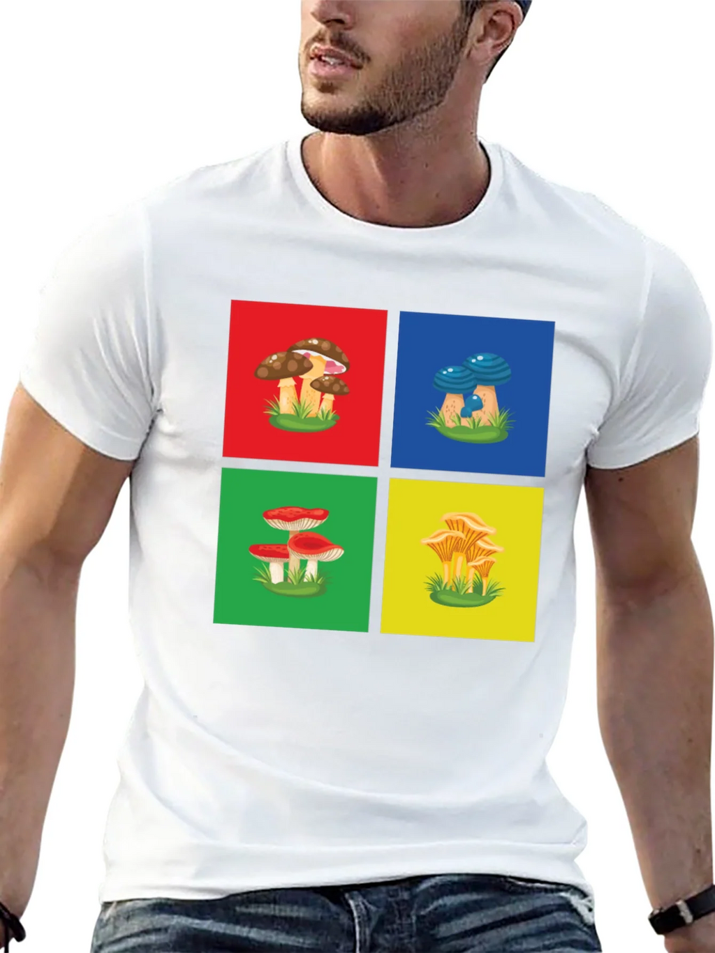 Mushroom Art Graphic T-Shirt - Funky Nature Tee