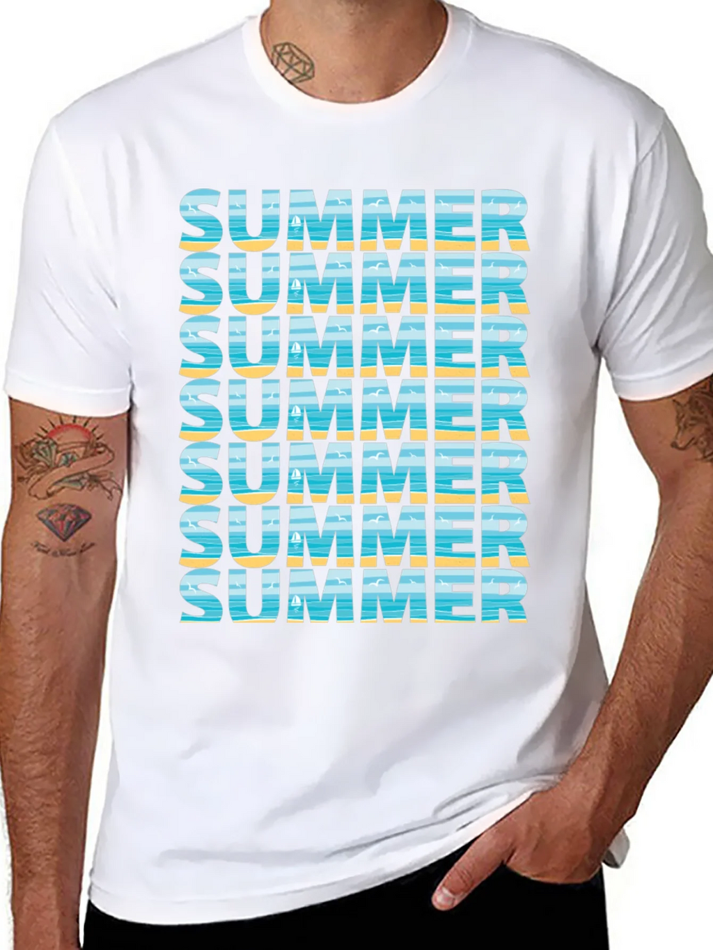 Summer Vibes Graphic Tee - Beach Design