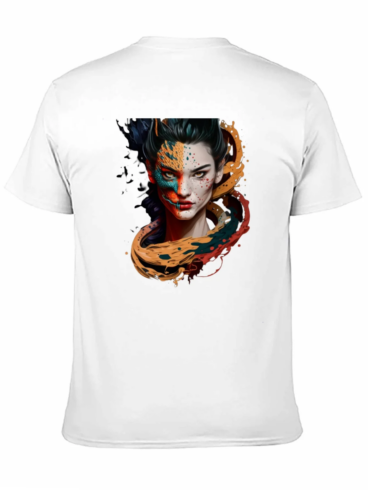 Artistic Woman Graphic Black T-Shirt