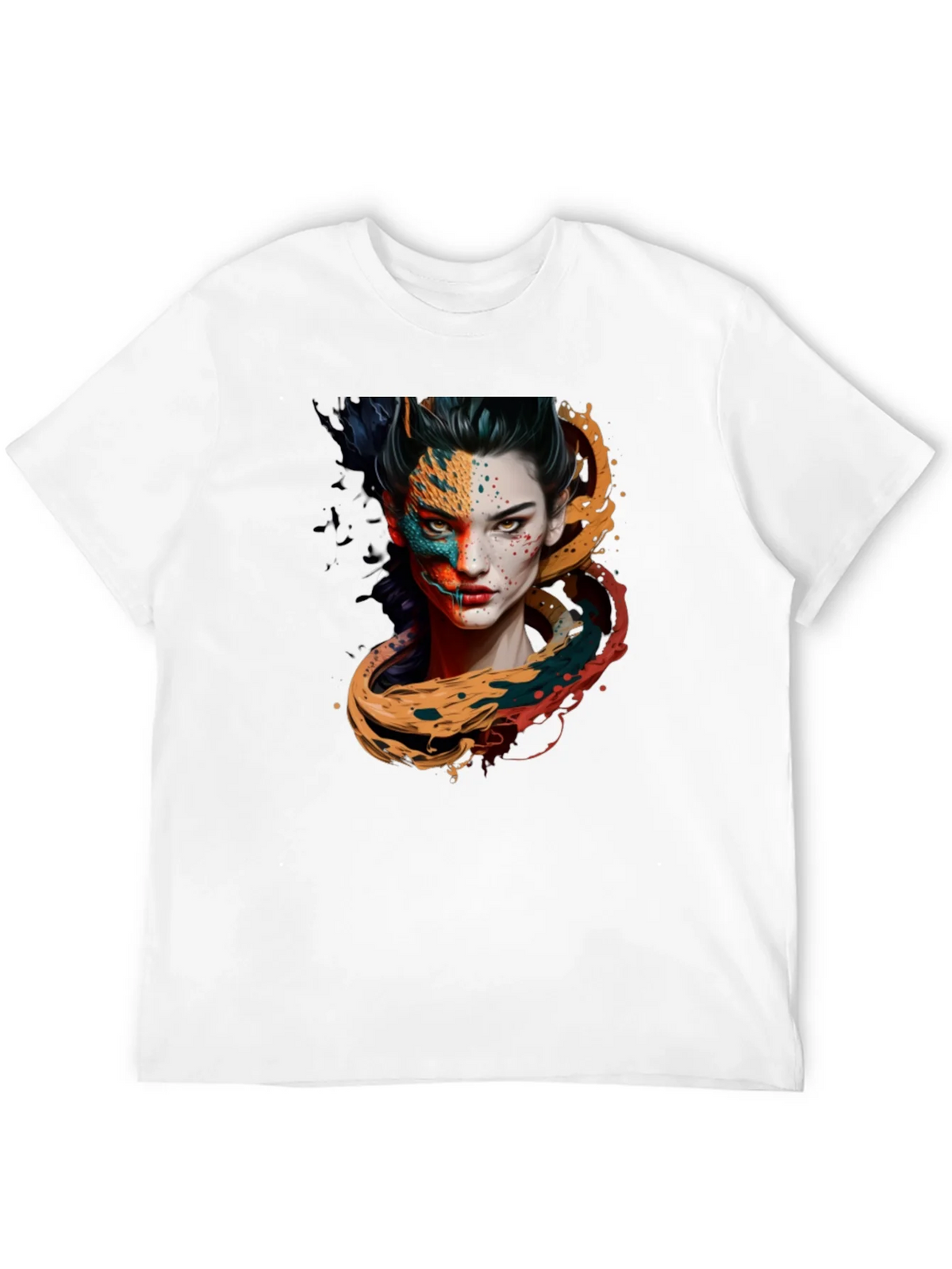 Artistic Woman Graphic Black T-Shirt