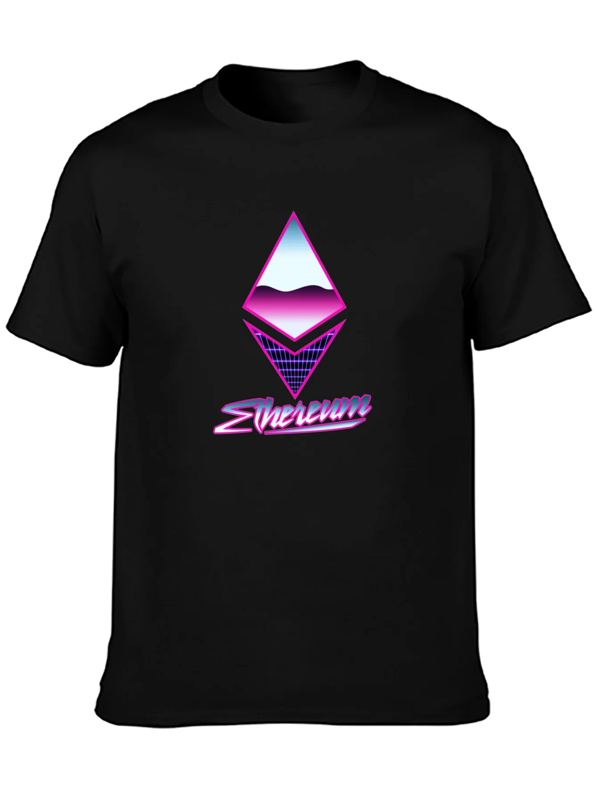 Retro Ethereum Crypto Black T-Shirt