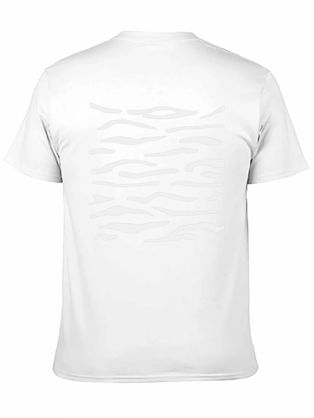 Mens Black T-Shirt with White Abstract Stripes