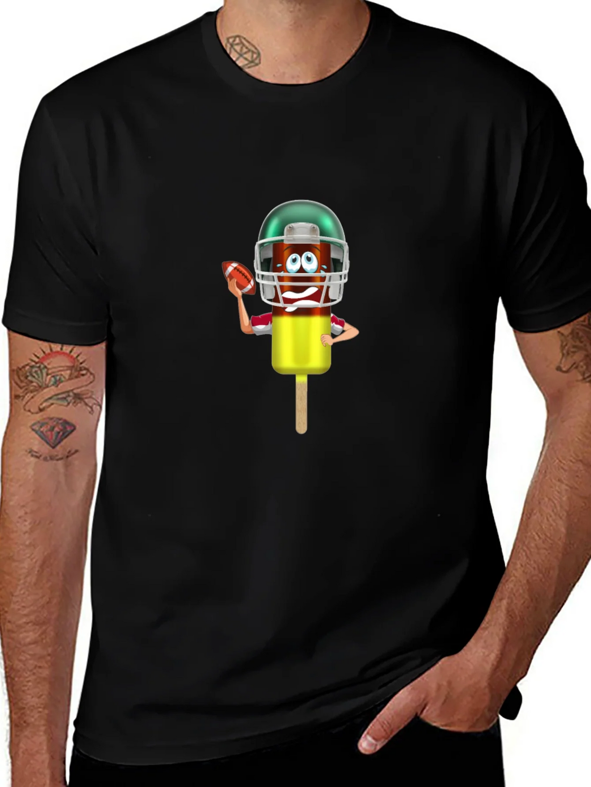 Football Ice Cream Character Graphic T-Shirt