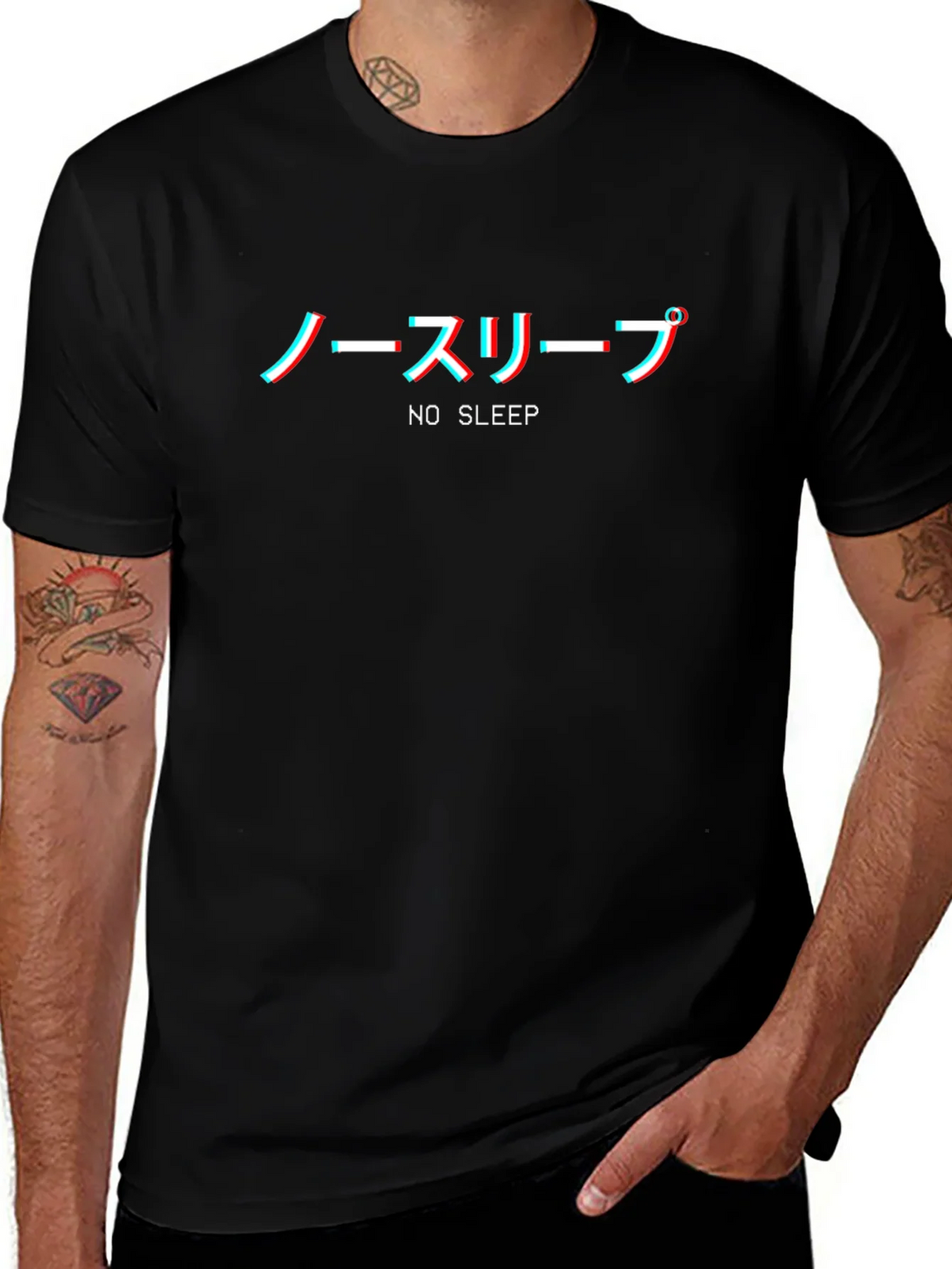 No Sleep Japanese Glitch T-Shirt - Comfort & Style