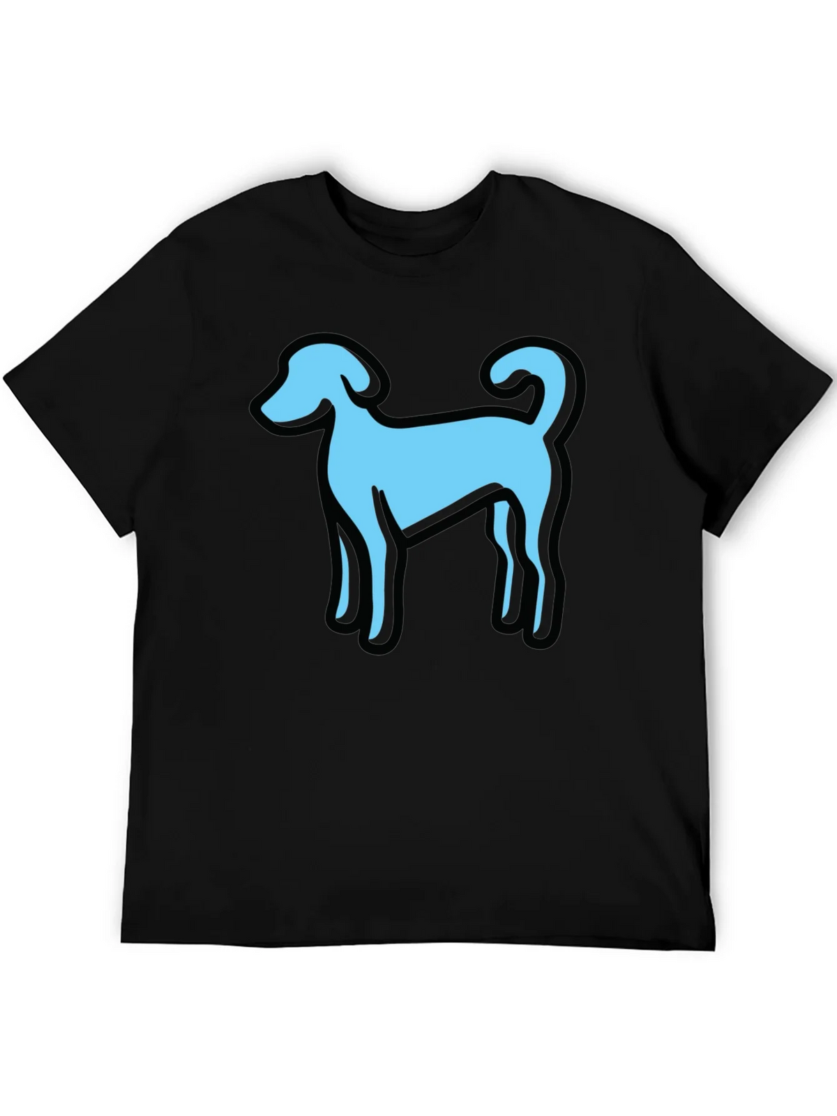 Dog Graphic Black T-Shirt Casual Tee