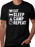 Eat Sleep Camp Repeat Graphic Tee